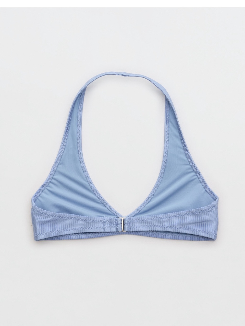 NWT Aerie Shine Ribbed Halter Bikini Top in Monaco Blue - Picture 5 of 9